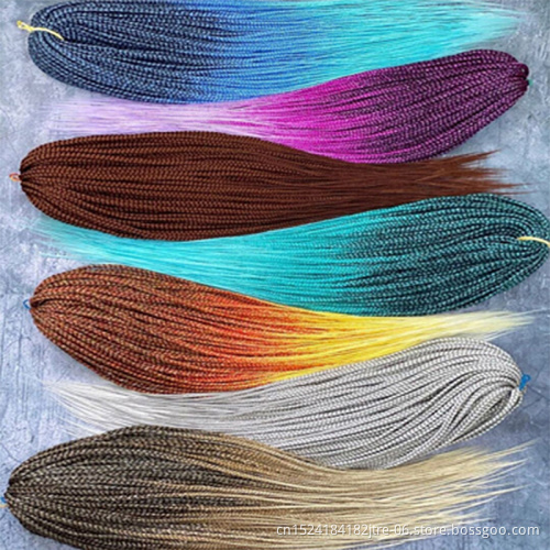 Japanese Kaneka Fiber Easy Braid Pre Stretched Braiding Hair Synthetic Yaki Bulk Pre-Stretched Jumbo Braids